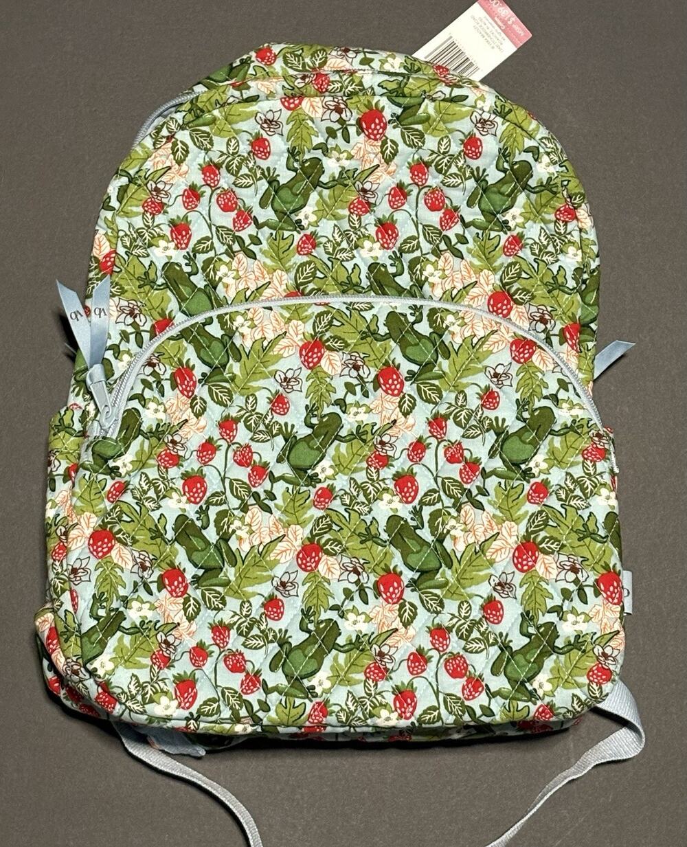 Vera Bradley Frogberry Essential Backpack Book Bag EXACT Frogs Raspberries NWT